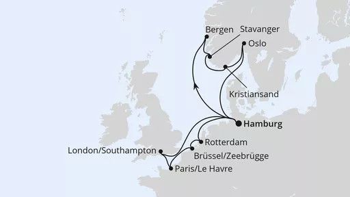 AIDAnova Kreuzfahrt - 14 Nächte - Metropolen & Südnorwegen ab Hamburg ab 21.11.26