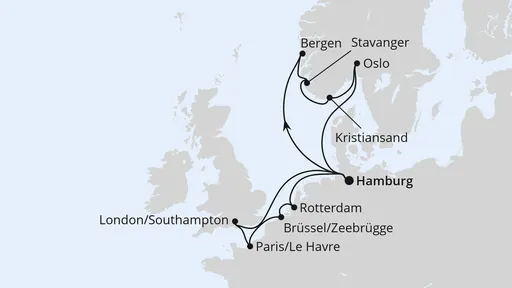 Route Metropolen & Südnorwegen ab Hamburg
