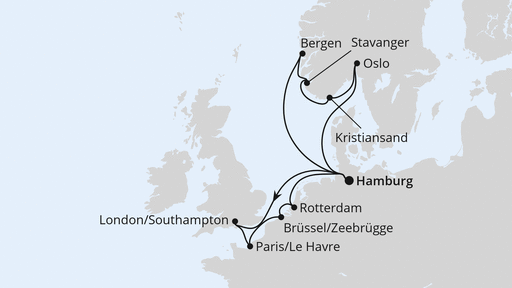 AIDAnova Kreuzfahrt - 14 Nächte - Metropolen & Südnorwegen ab Hamburg ab 14.11.26