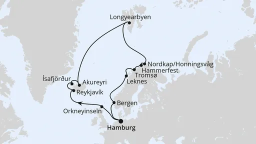 Route Highlights am Polarkreis ab Hamburg