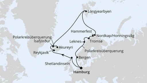Route Highlights am Polarkreis ab Hamburg