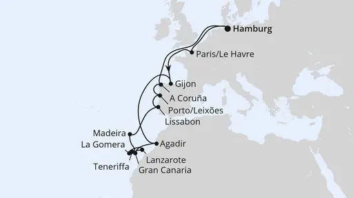Route Große Winterpause Kanaren
