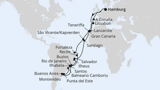 Route Große Winterpause Brasilien zum Karneval