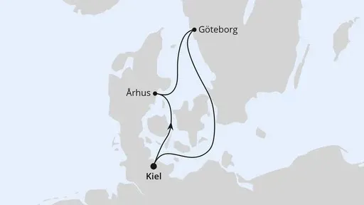 Route Minikreuzfahrt nach Dänemark & Schweden ab Kiel