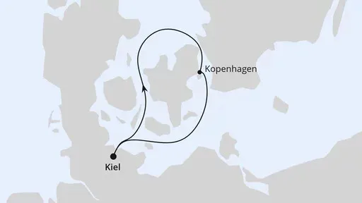 Route Minikreuzfahrt nach Dänemark ab Kiel 2