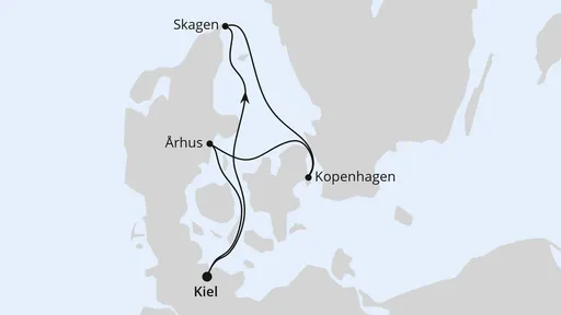 Route Kurzreise nach Dänemark ab Kiel