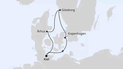 Route Kurzreise Schweden & Dänemark ab Kiel