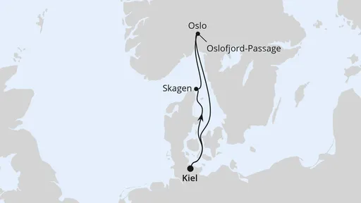 Route Kurzreise nach Norwegen & Dänemark ab Kiel
