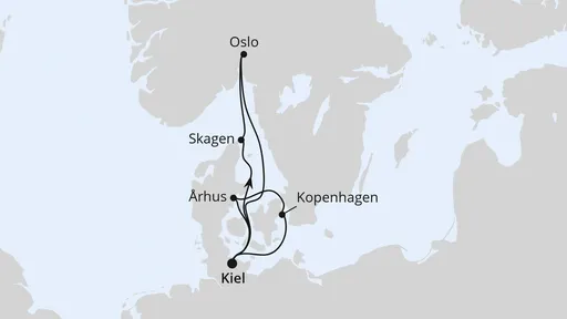 Route Skandinavische Highlights ab Kiel 2