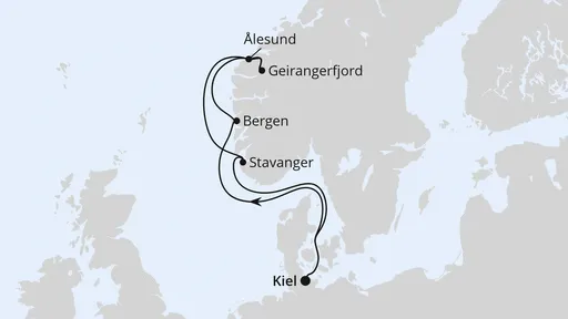 Route Norwegens Welterbe ab Kiel 1