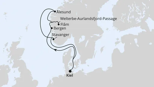 Route Norwegens Welterbe ab Kiel 1