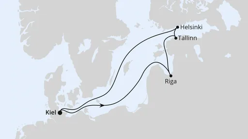 Route Weihnachtsreise auf der Ostsee ab Kiel 1