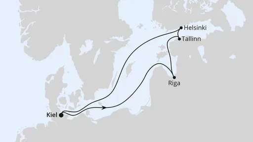Route Weihnachtsreise auf der Ostsee ab Kiel 1