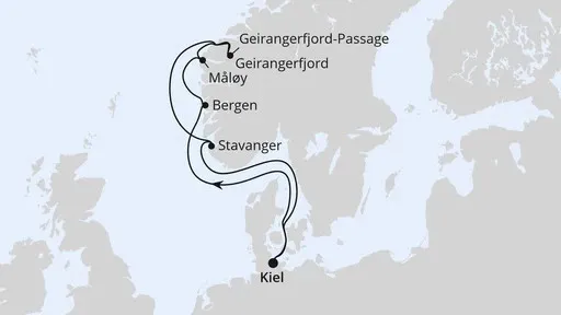 Route Norwegens Welterbe ab Kiel 1