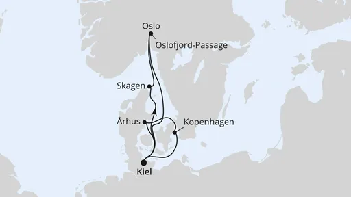 Route Skandinavische Highlights ab Kiel