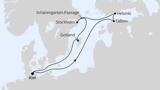 Route Ostsee ab Kiel 2