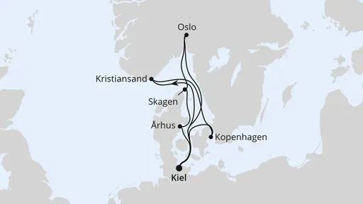 Route Skandinavien ab Kiel 2