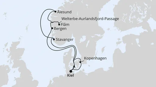 Route Skandinavien mit Fjord-Welterbe ab Kiel 1