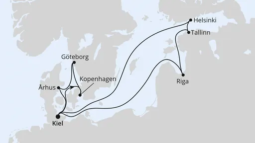Route Weihnachtsreise auf der Ostsee ab Kiel 2