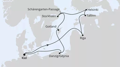 Route Highlights der Ostsee ab Kiel 1