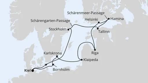 Route Schärengärten der Ostsee ab Kiel