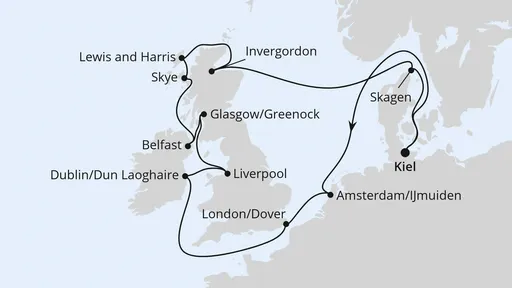Route Großbritannien & Irland ab Kiel