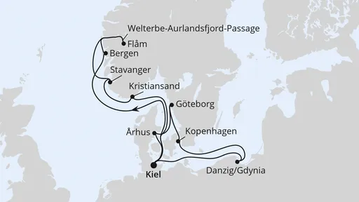 Route Ostsee & Norwegens Welterbe ab Kiel 1