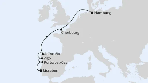 Route Von Lissabon über Galicien nach Hamburg