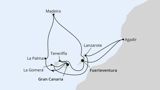 Route Kanaren, Madeira & Marokko