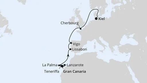 Route Europas Atlantikküste ab Gran Canaria