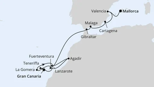 Route Kanaren & Südspanien mit Marokko ab Gran Canaria
