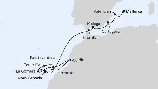 Route Kanaren & Südspanien mit Marokko ab Gran Canaria