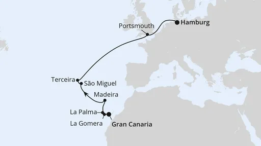 Route Von Gran Canaria über die Azoren nach Hamburg 1