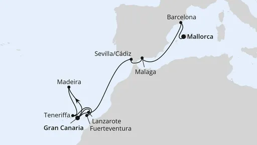 Route Kanaren, Madeira & Andalusien ab Gran Canaria