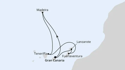 Route Große Kanaren-Reise mit Madeira ab Gran Canaria