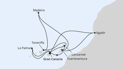 Route Große Kanaren-Reise & Marokko ab Gran Canaria