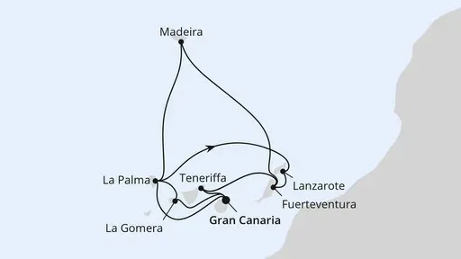 Route Große Kanaren-Reise mit La Gomera & Madeira