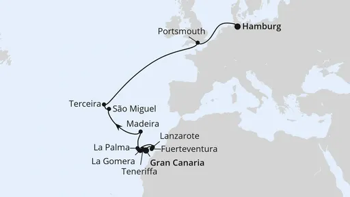 Route Von Gran Canaria über die Azoren nach Hamburg 2