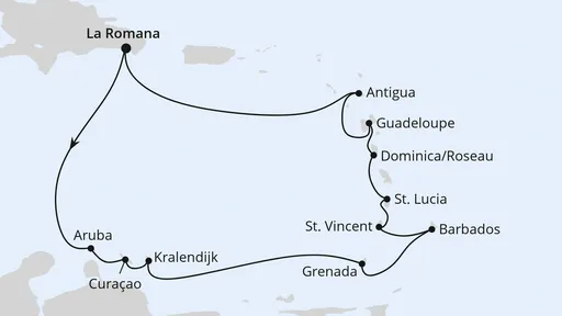 Route Karibische Inseln ab Dominikanische Republik