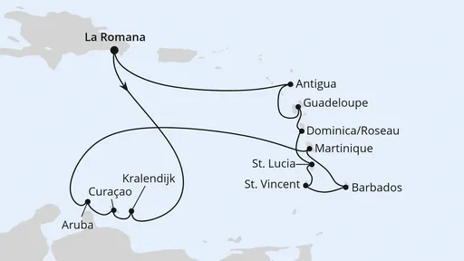 Route Karibische Inseln ab Dominikanische Republik