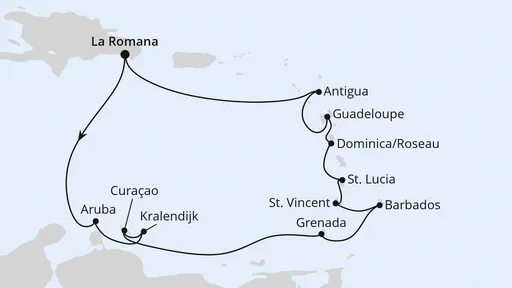 Route Karibische Inseln ab Dominikanische Republik