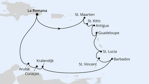 Route Karibische Inseln ab Dominikanische Republik 1