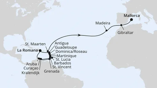 Route Weltenbummler Karibische Inseln ab Dom. Republik