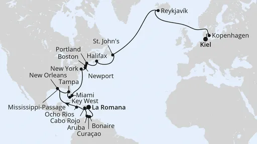 Route Weltenbummler Karibik & USA ab Dom. Republik