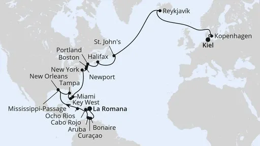 Route Weltenbummler Karibik & USA ab Dom. Republik