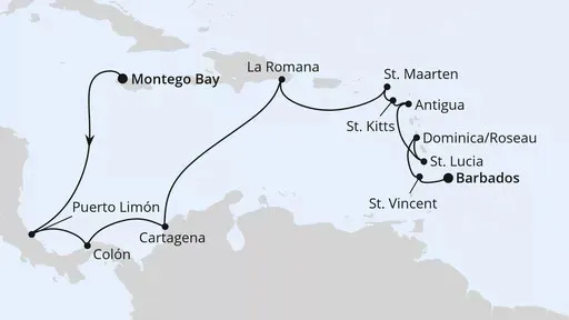 Route Mittelamerika & Karibik ab Jamaika