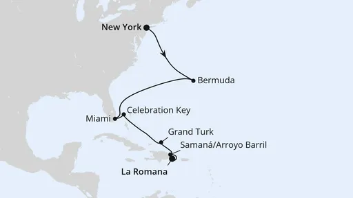Route Bermuda, Florida & Bahamas ab New York