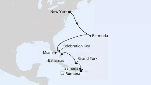 Route Florida, Bahamas & Karibik ab New York