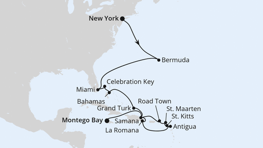 AIDAdiva Kreuzfahrt - 22 Nächte - Florida, Bahamas & Karibik ab New York 2 ab 31.10.26
