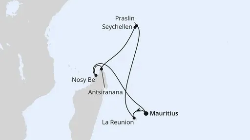 Route Mauritius, Seychellen & Madagaskar 2